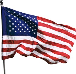 Fototapeta premium American Flag, Isolated on Transparent Background