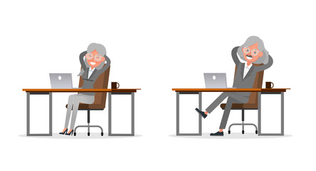 business people poses action character vector design no40