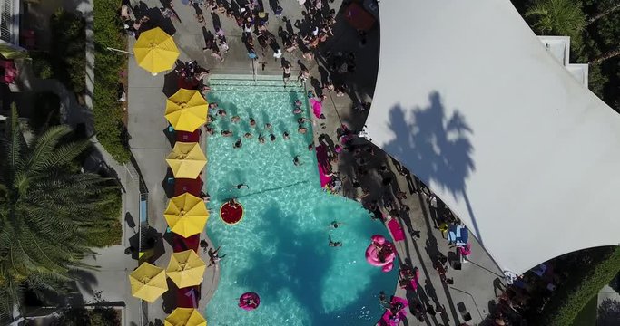Aerial of a Pool Party California