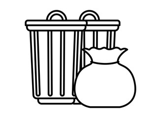 tin and garbage bag isolated icon