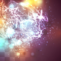 a bright colored energy stream swirling against a dark background.