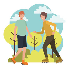 young boys practicing sports characters