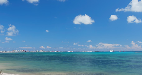 Clear blue sky and sea in ishigaki island