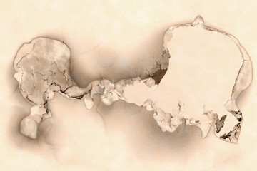 Burnt through paper