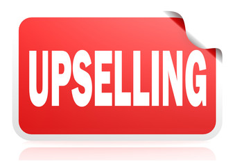 Upselling red square banner