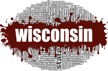 Wisconsin word cloud design