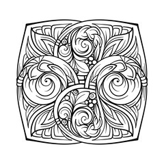 Vector abstract black and white motif