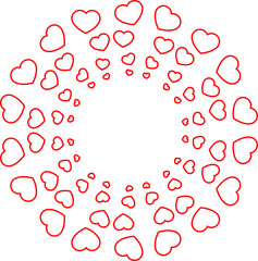 Cute heart circle frame