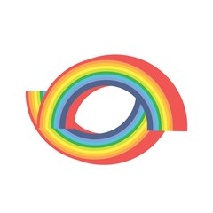 Obraz premium oval rainbow logo illustration 