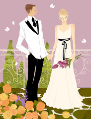 Newly couple holding hands of each other