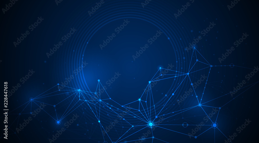Aufkleber vector illustration technology on blue background. abstract internet network connection design for w