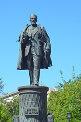 Moscow, Russia, August, 12, 2018.  Monument to V. G. Shukhov on Sretensky Boulevard in Moscow