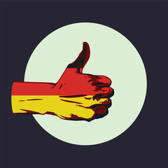 finger to the top german