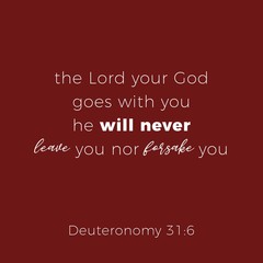 Biblical phrase from deuteronomy 31:6, the lord your god goes with you