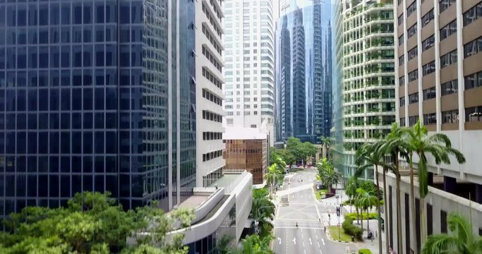 Aerial of Architecture and Cityscape in Singapore