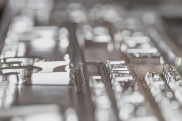 Plates of aluminium for reproduction of printed materials. Abstraction.
