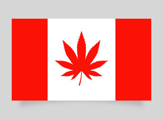 Drapeau canadien avec feuille de cannabis