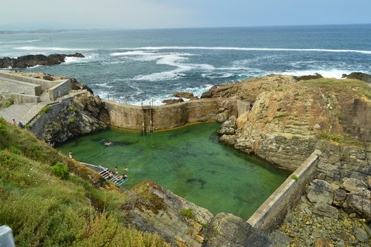 Beautiful Natural Pool In Tapia De Casariego. Nature, Travel, Recreation. August 2, 2018.Tapia De Casareigo, Asturias, Spain.