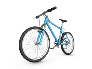 Fototapeta na wymiar 3D Rendering blue bicycle isolated on white background