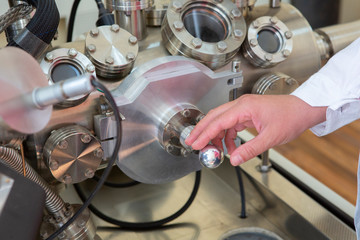 Laboratory equipment for scientific experiments. Abstract industrial background.