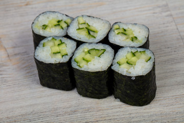 Japanese roll with cucumber