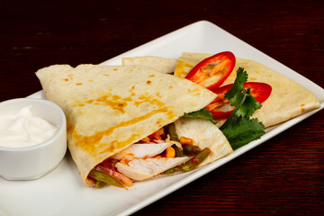 Tortilla with chicken