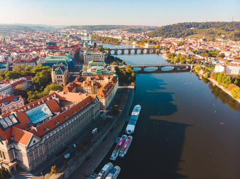 aerial view of autumn prague - Powered by Adobe