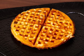 Viennese waffles with syrope