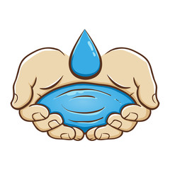 Pair of Hand Holding Water