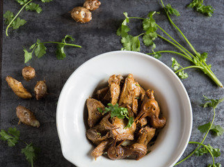 Parsley braised duck