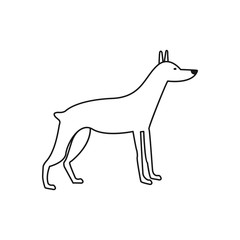 Dog symbol simple stroke on white background logo