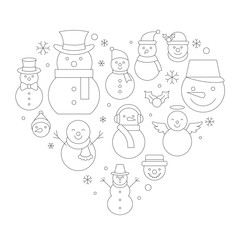 snowman icon on background for christmas holidays