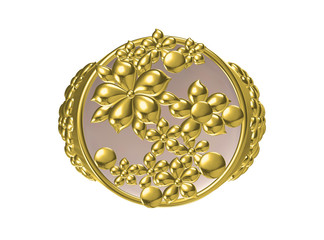 ,wedding ring on white isolate (high resolution 3D image)