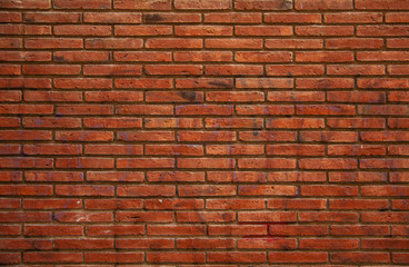 Empty red brick wall 