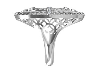beautiful ring isolated on white , 3D illustration.