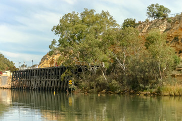 Fototapeta premium The historic wharf at Morgan on the Murray River in South Australia