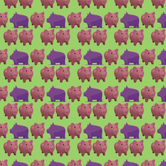 colorfull pigs on the fashionable background. 3d.