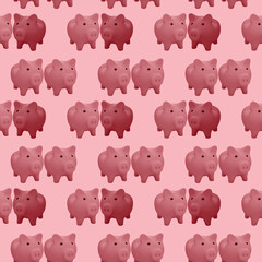 colorfull pigs on the fashionable background. 3d.