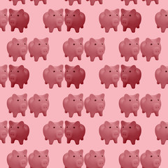 colorfull pigs on the fashionable background. 3d.