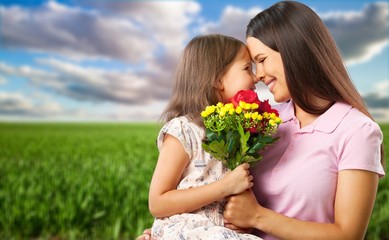 Happy Mother and daughter hugging