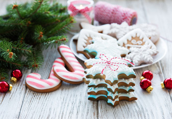Christmas cookies and Christmas tree