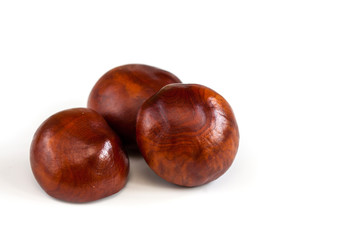 Chestnuts on a white.