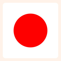 Fototapeta na wymiar Japan square flag button, social media communication sign, business icon.