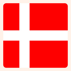  Denmark square flag button, social media communication sign, business icon.