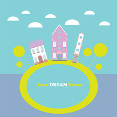 House set. Colorful home collection. City infographics. Vector illustration