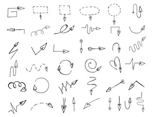 Vector arrow of love, sketch. Elements of design, derections, frames.