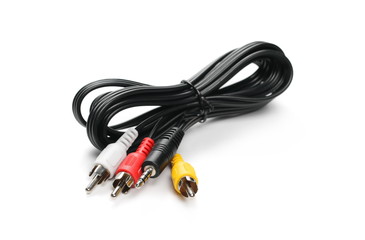 Telecommunication cables, isolated on white background