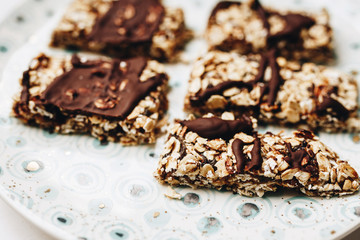 Museli bars with dates and chocolate 