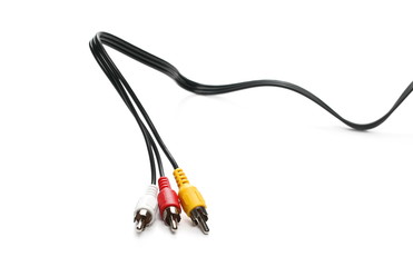 Telecommunication cables, isolated on white background