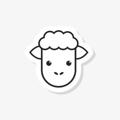 Cute sheep sticker illustration 